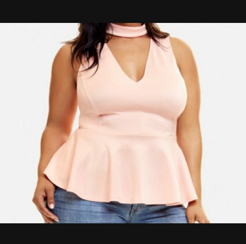 Sleeveless peplum choker top size XXL